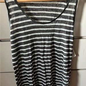 Striped Gray and White Women's Top